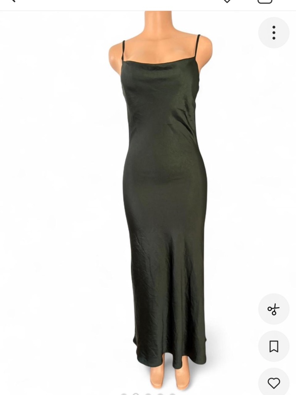 Blush Olive Satin Bias Maxi Slip Dress